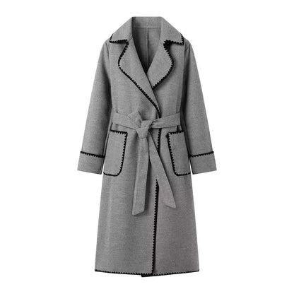 LM | casual long patchwork coat