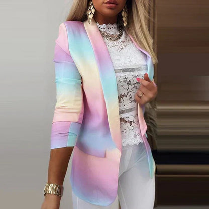 LM | Thanea long-sleeved blazer in batik look for women