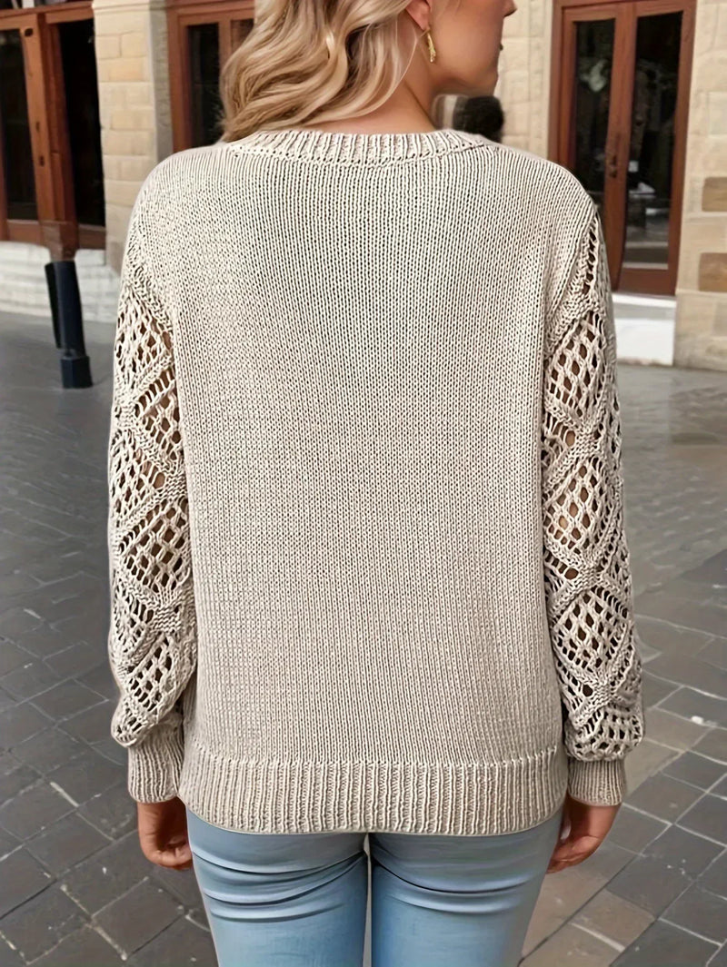 LM | Solid V-neck knitted sweater