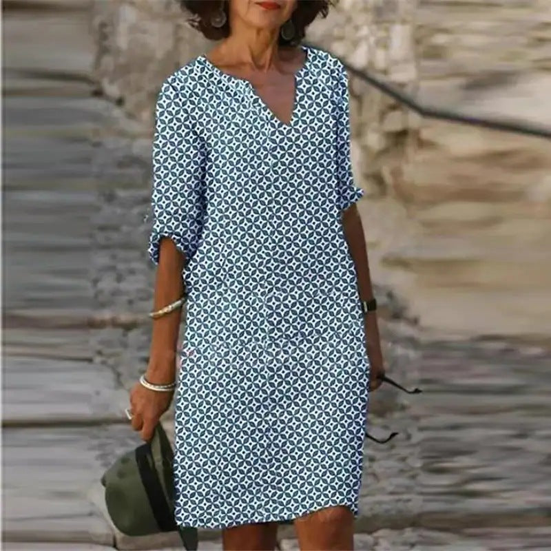 LM | Midi dress with V-neck