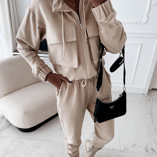LM | women's fashion tracksuit | long sleeve zip jacket & trousers