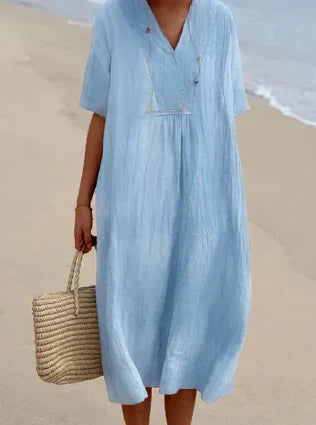LM | Midi dress with V-neck