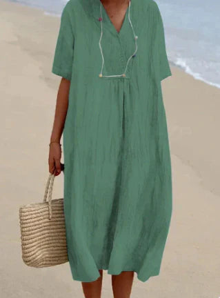 LM | Midi dress with V-neck