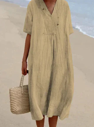 LM | Midi dress with V-neck