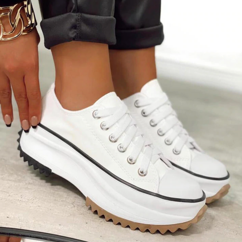 LM | Leather platform lace-up sneaker