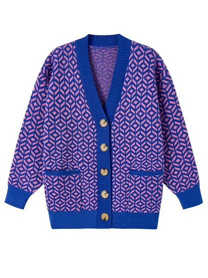 LM | Elegant knitted cardigan with button placket