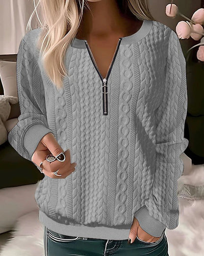 LM | Plain sweater with zipper
