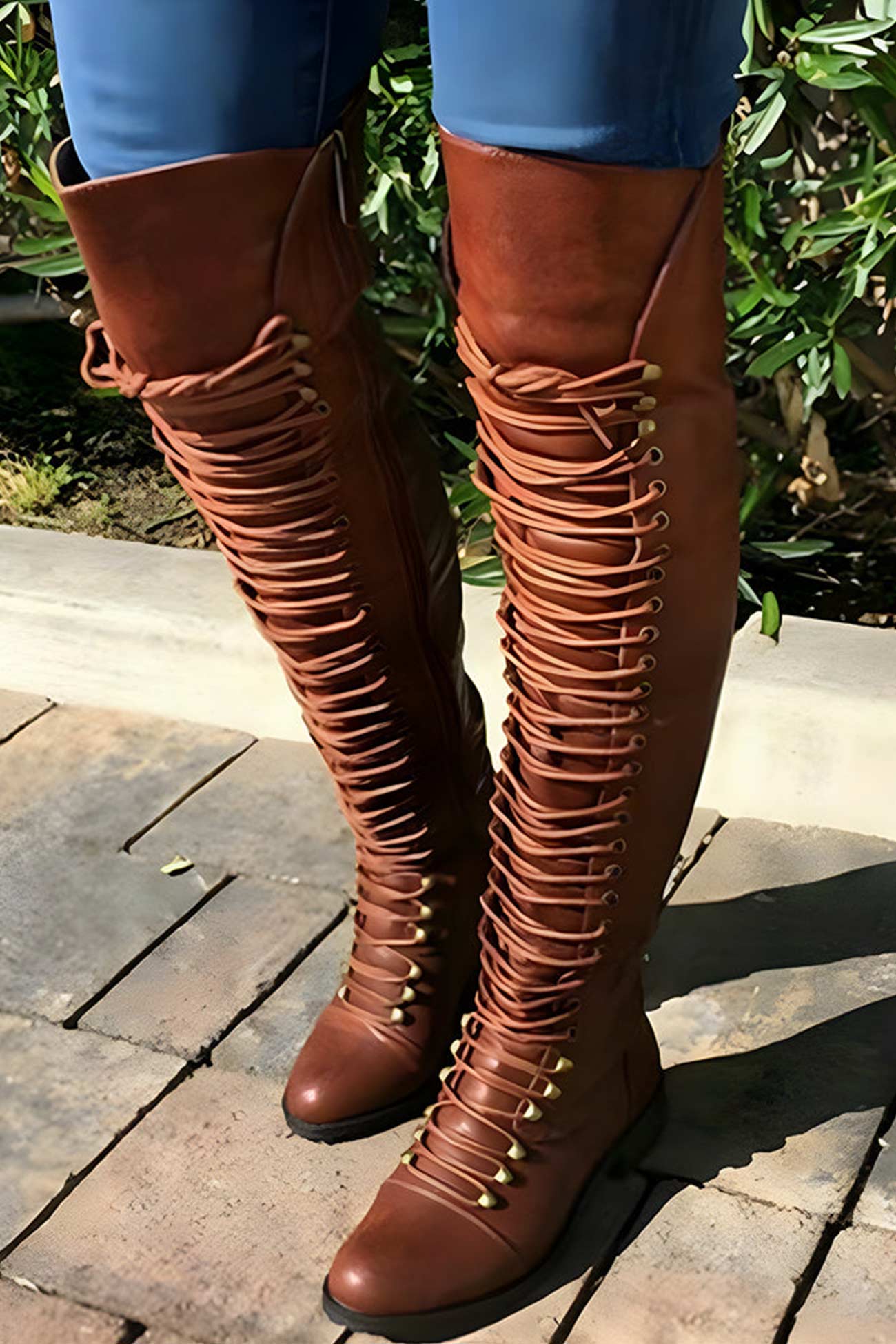 LM | Over-the-knee boots with lacing