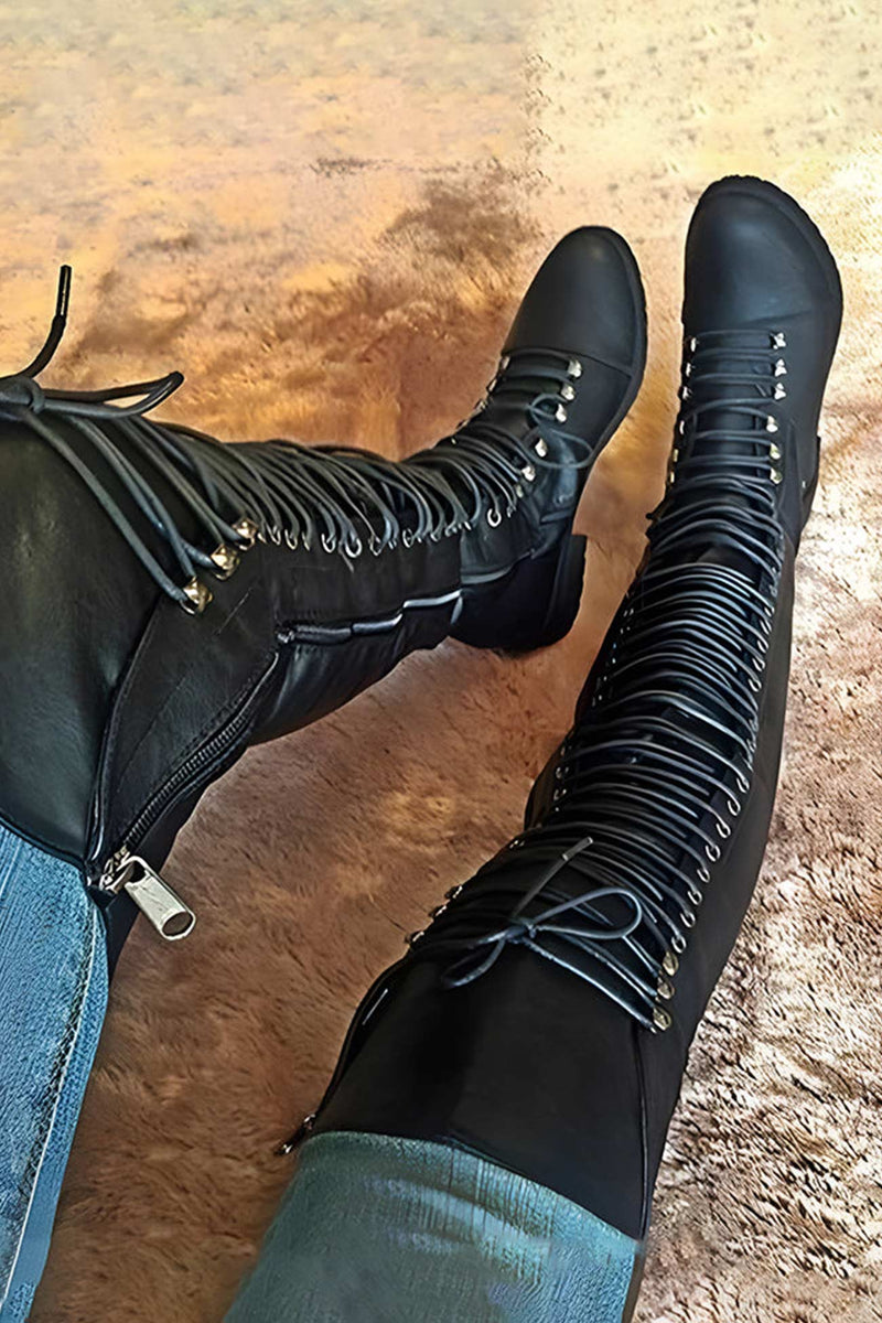 LM | Over-the-knee boots with lacing