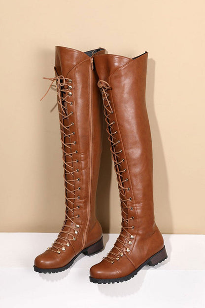 LM | Over-the-knee boots with lacing