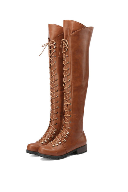 LM | Over-the-knee boots with lacing
