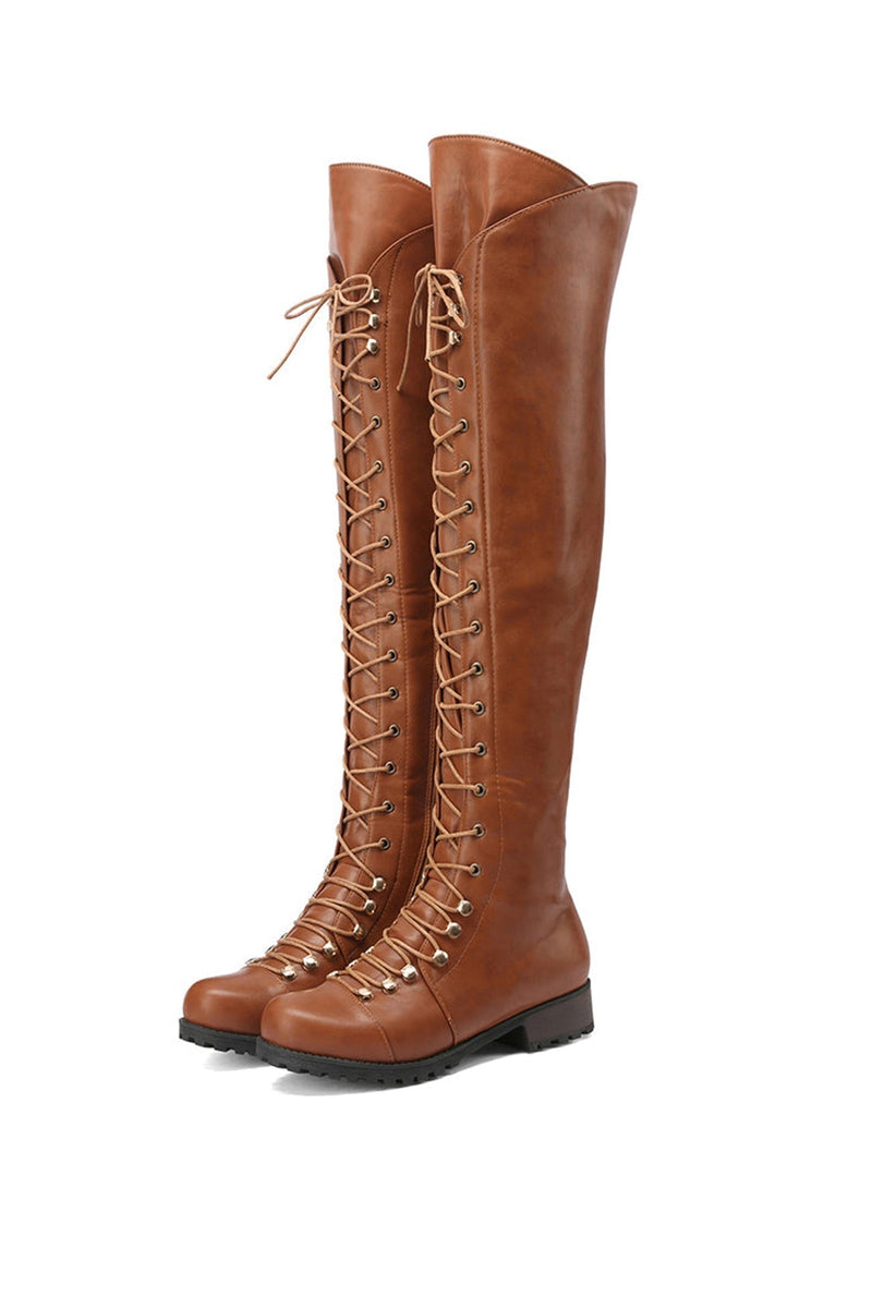 LM | Over-the-knee boots with lacing