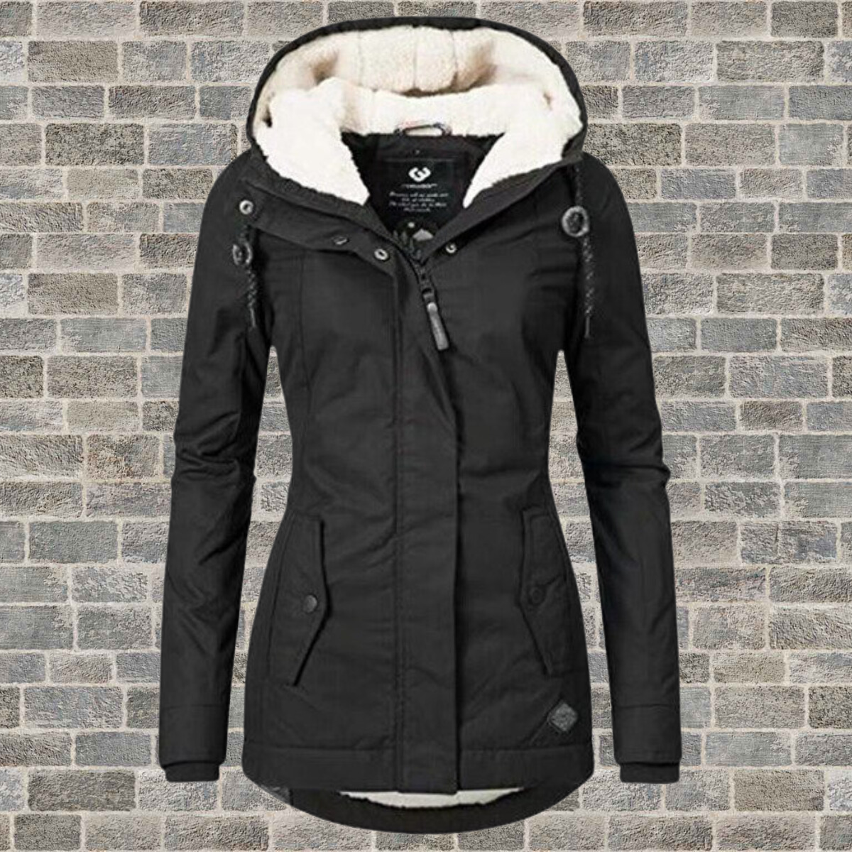 LM | New Pleated cotton jacket with lambskin hood