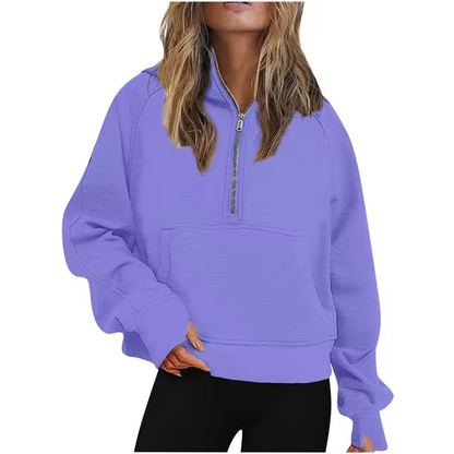 LM | Jacket with half zipper and hood