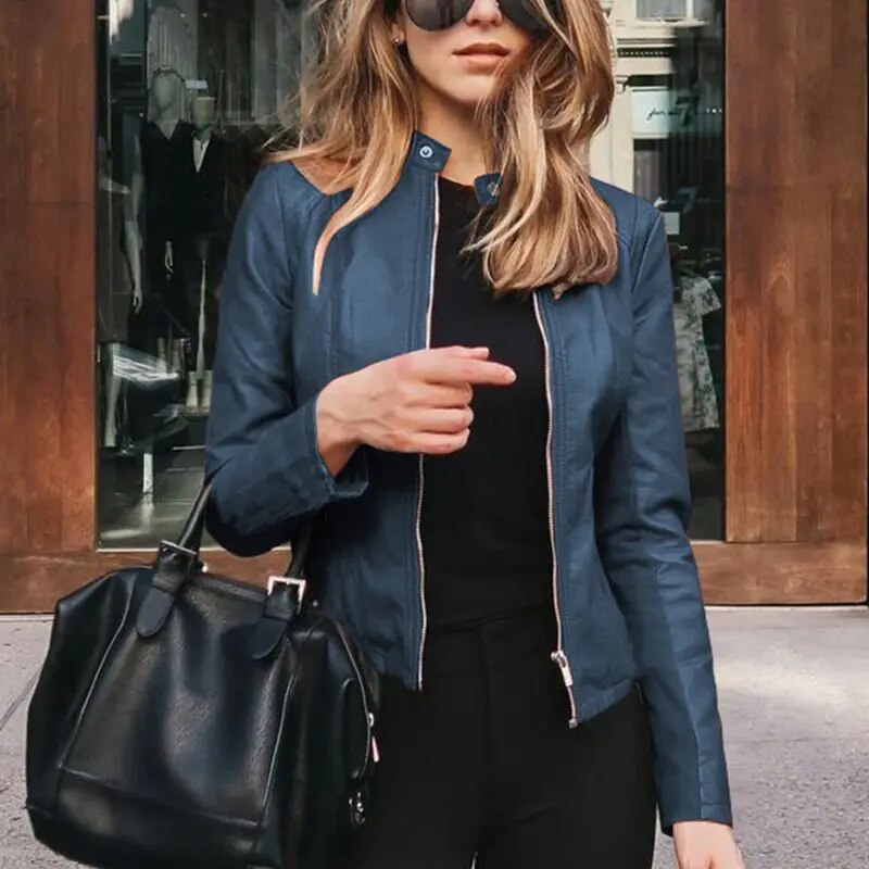 LM | Classic leather jacket for women