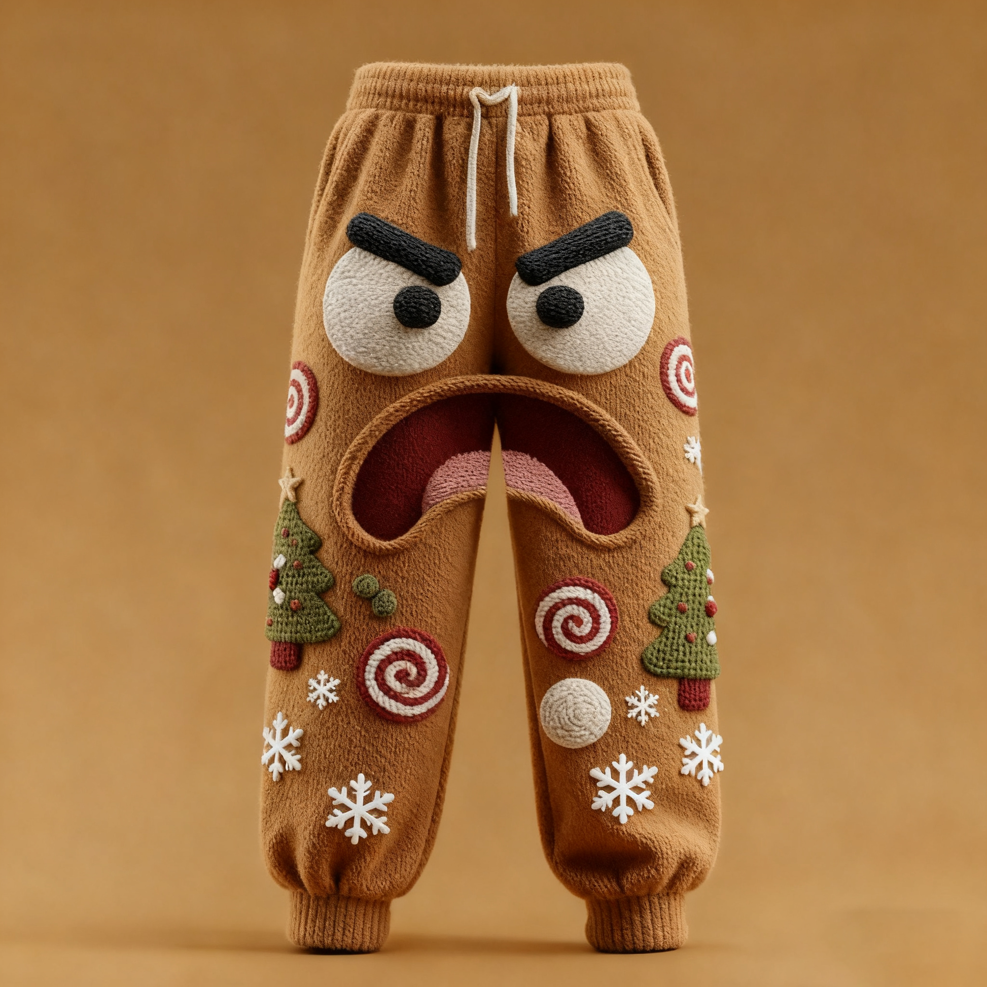 Comstylish Men's Fun Screaming Gingerbread Man Christmas Sweatpants