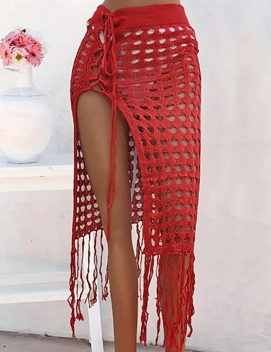 Swimwear Cover Up Swim Dress Skirt Swimsuit Cut Out Vacation Beach Wear Color Sleeveless Bathing Suits
