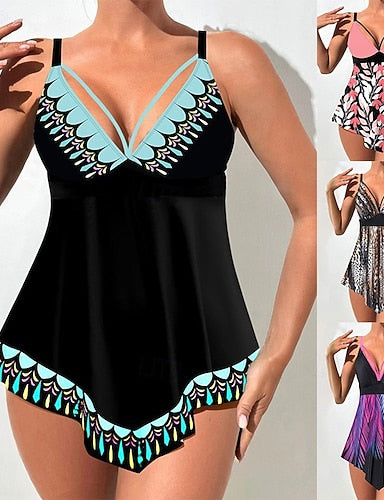 Swimwear 2 Piece Briefs Swimsuit Backless Vacation Beach Wear V Neck Sleeveless Bathing Suits