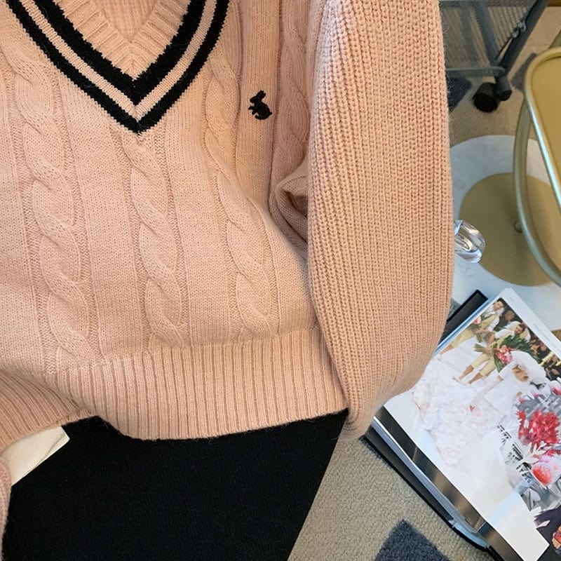 LM | Korean fashion knitted sweater