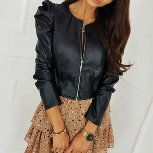 LM | Ladies short jacket in elegant leather look