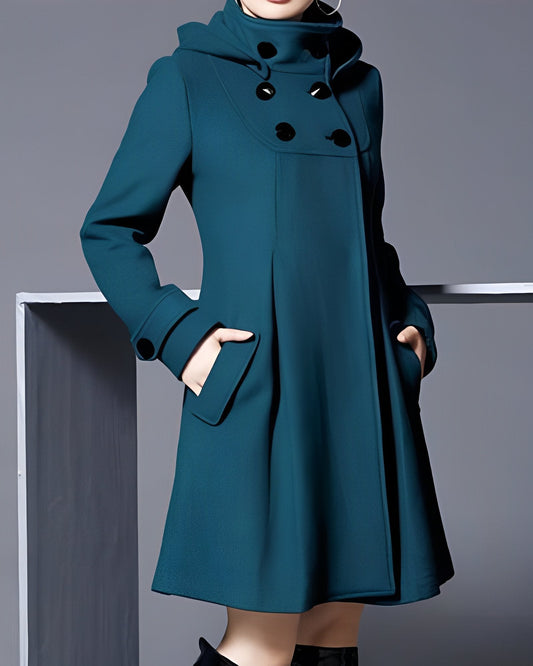LM | pleated long quilted jacket