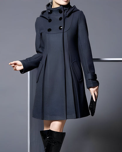 LM | pleated long quilted jacket