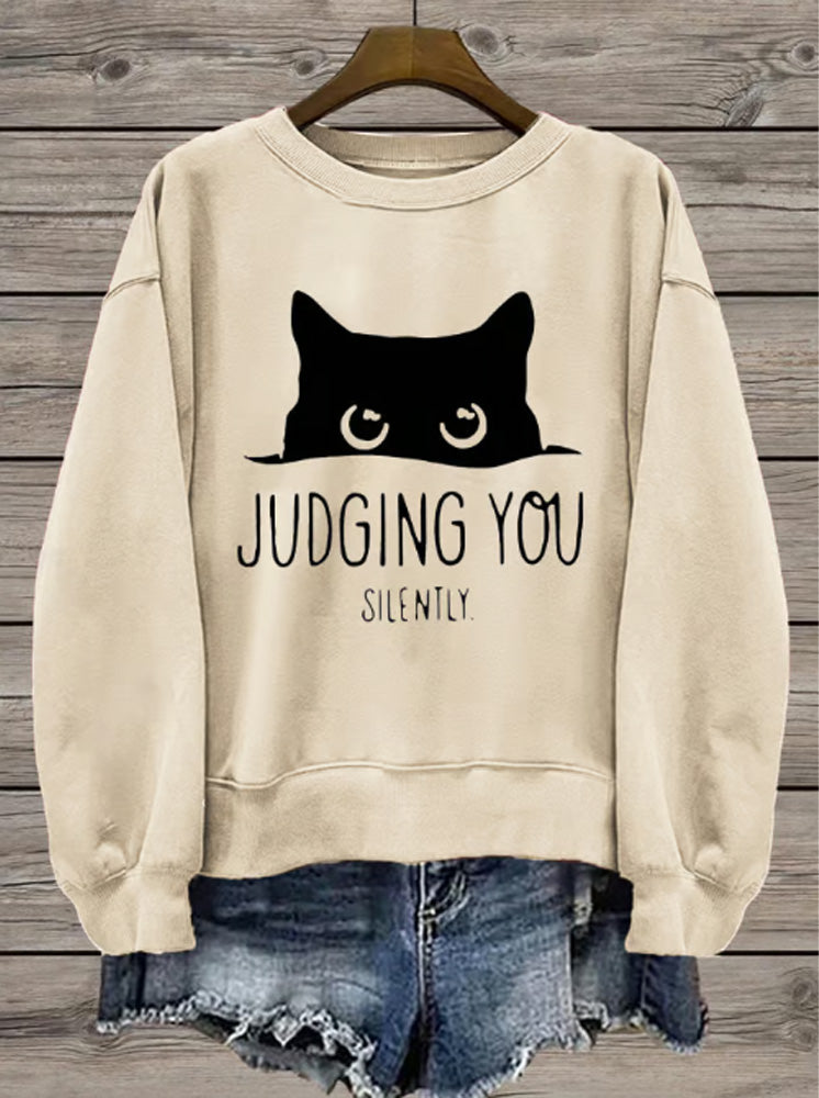 Women's Judging You Silently Print Sweatshirt elevenforest
