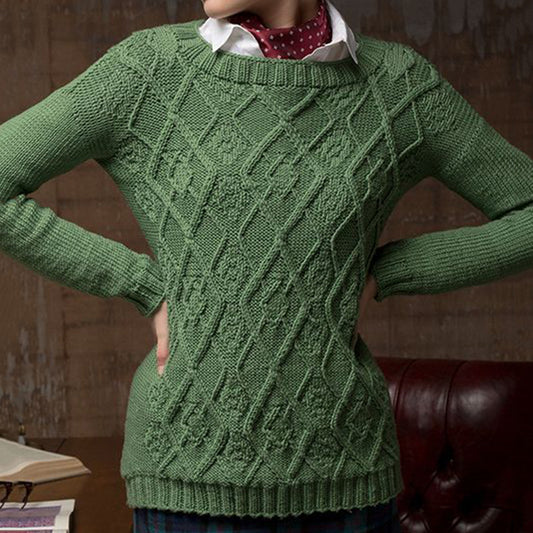 Irish Geometric Jacquard Cozy Knit Sweater elevenforest