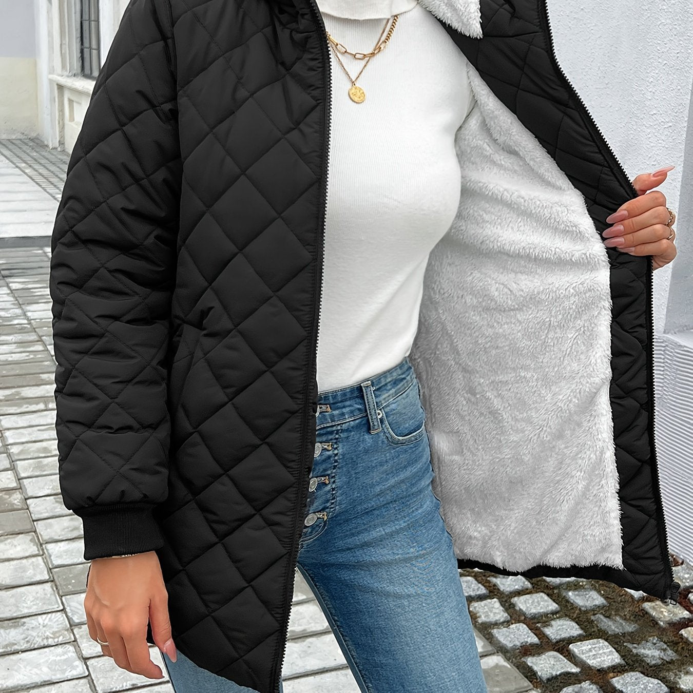 LM | Quilted puffer jacket with zipper