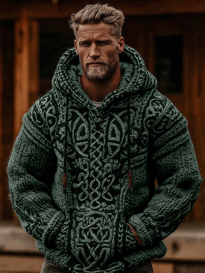 Men's Viking Celtic Knot Cozy Casual Hooded Sweater artswardrobe