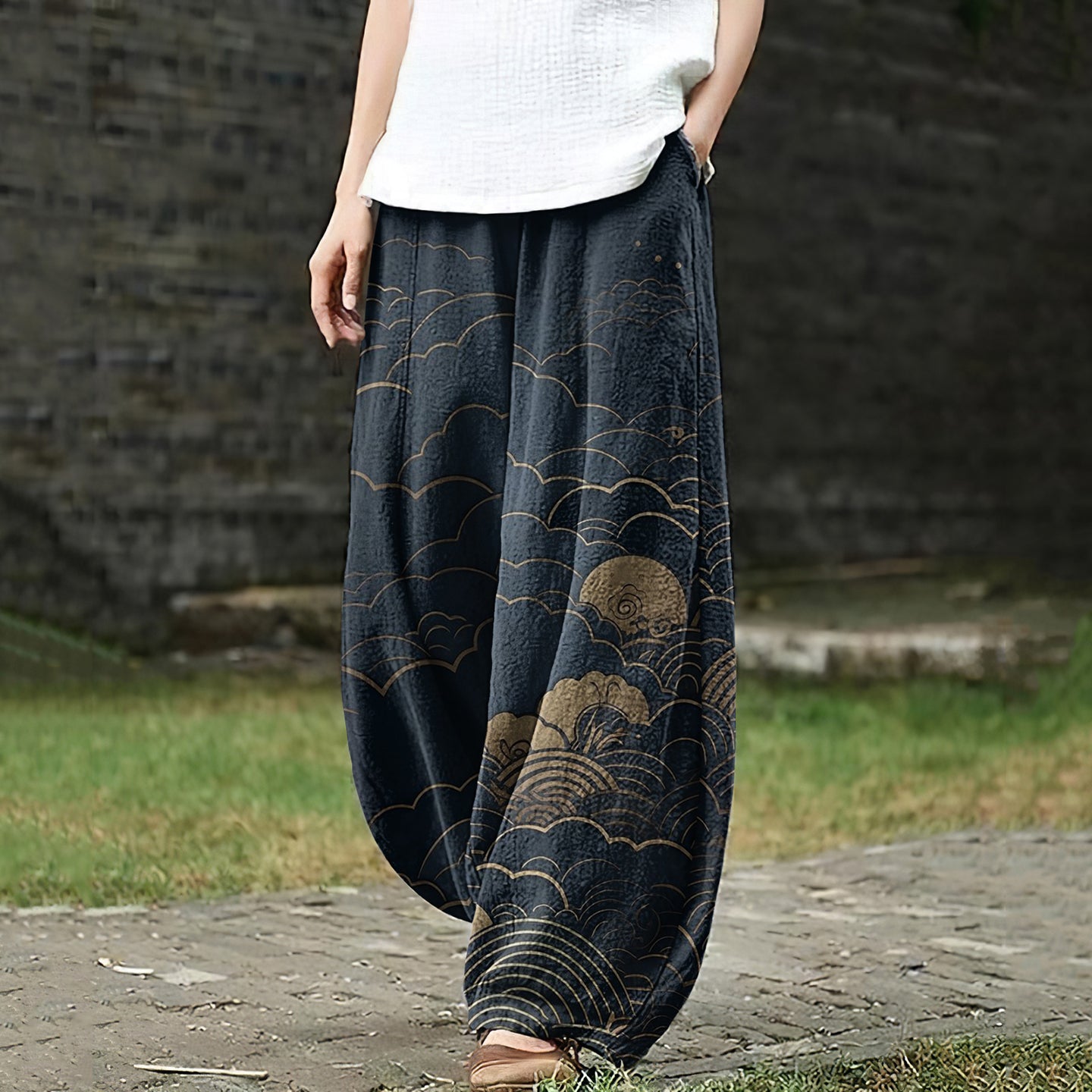 Comstylish Women'S Japanese Art Loose Casual Pants