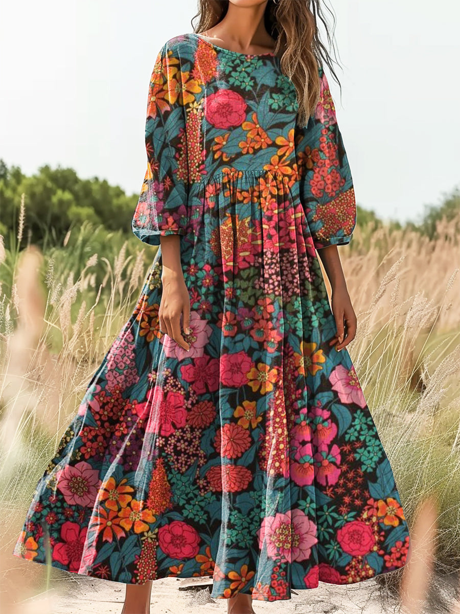 Women's Art Painting Hippie Print Dress