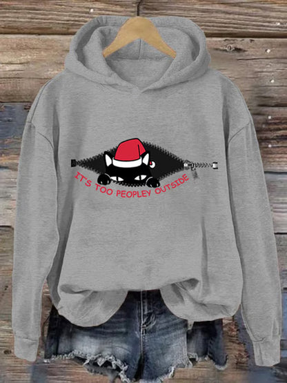 Women's It's Too Peopley Outside Hooded Sweatshirt artswardrobe