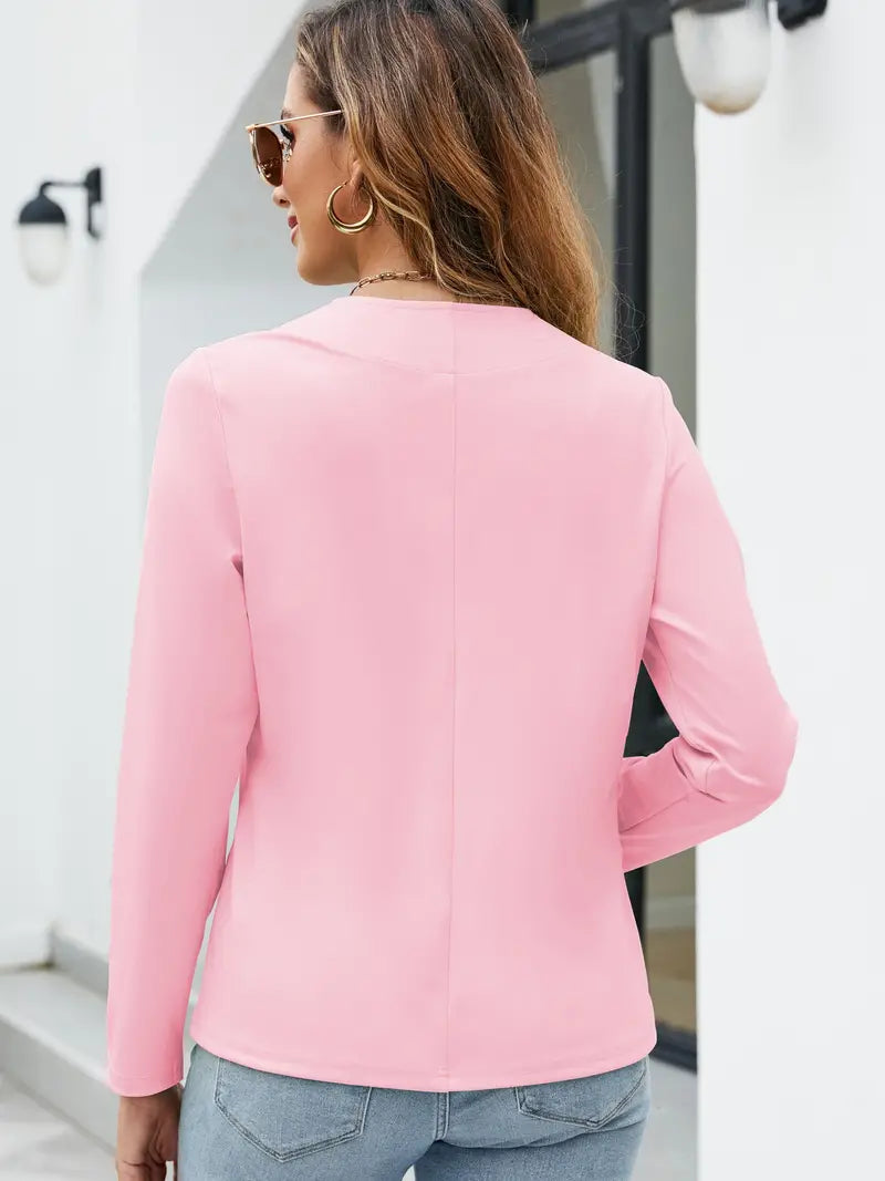LM | casual long-sleeved blazer, open at the front