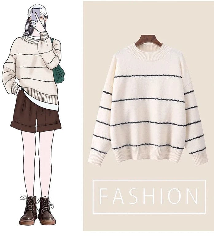 LM | Striped knitted cute sweater