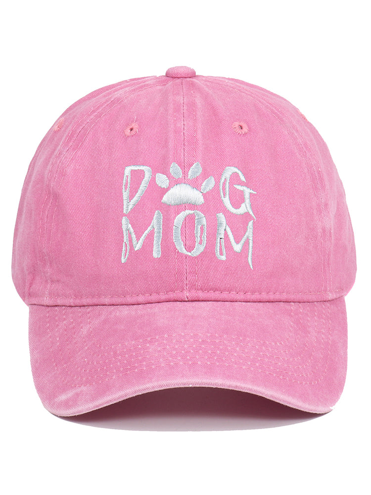 Comstylish Dog Mom Embroidered Washed Track Cap