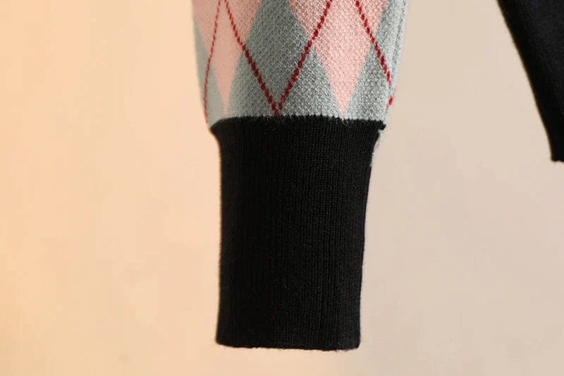 LM | MW Vintage diamond check knit sweater