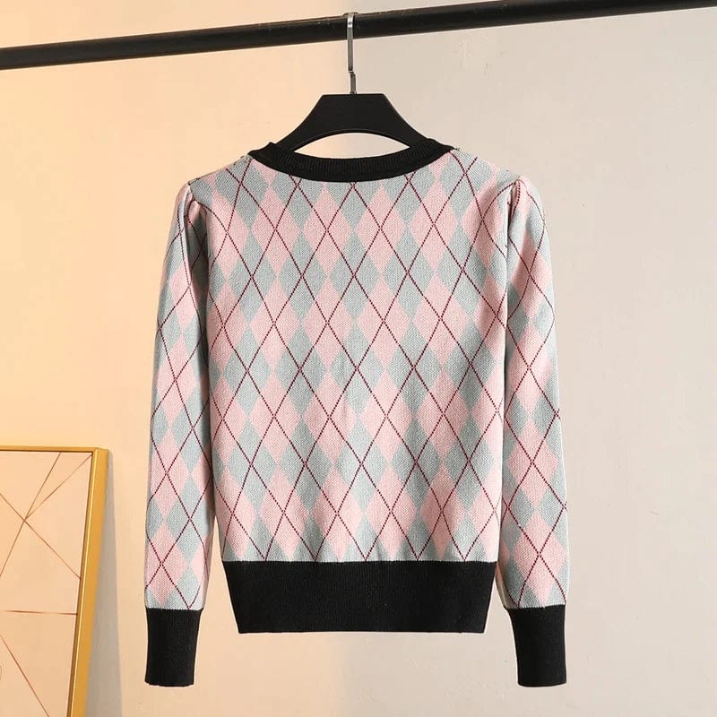 LM | MW Vintage diamond check knit sweater
