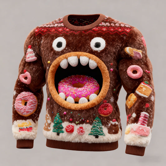 Comstylish Men's Retro Viking Christmas Art Flannel Sweatshirt