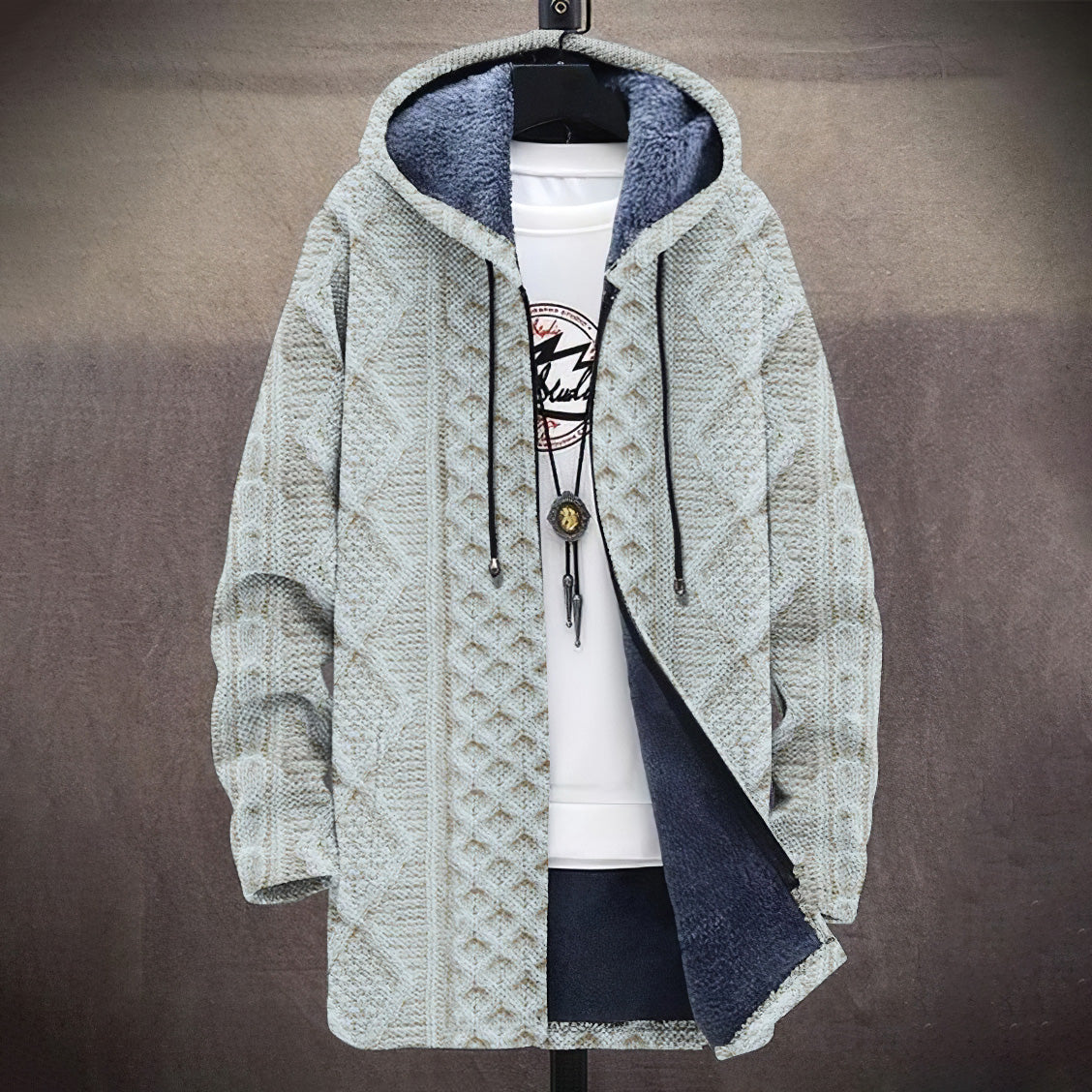 Vintage Jacquard Pocket Cozy Sweater Cardigan Coat artswardrobe