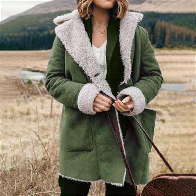 Casual Suede Fabric Fluff Jacket