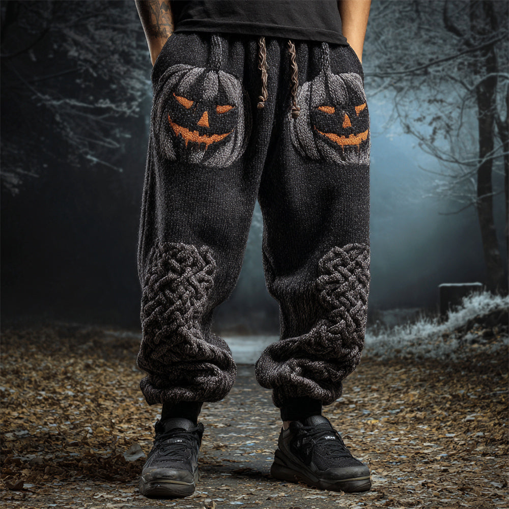 Halloween Pumpkin & Celtic Knot Men's Casual Pants artswardrobe