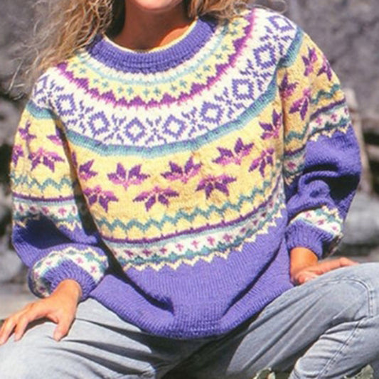 Classy Vintage Icelandic Knit Jacquard Warmth Art Cozy Knit Sweater elevenforest