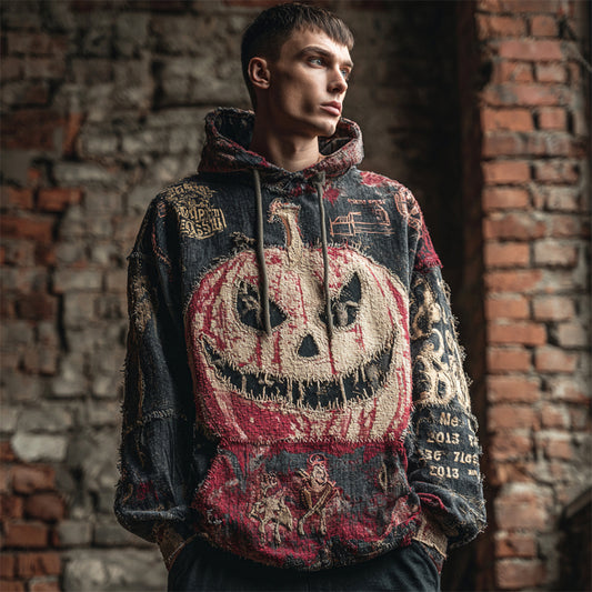 Vintage Halloween Scary Pumpkin Men's Hoodie artswardrobe