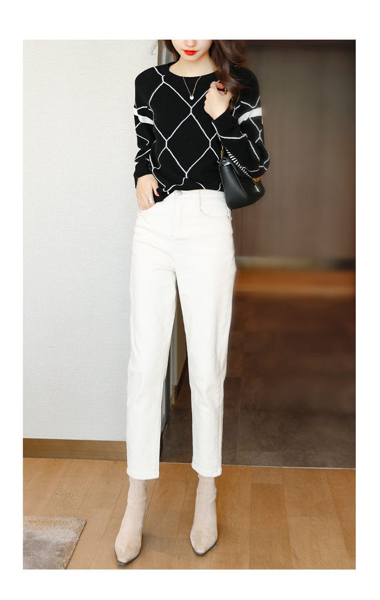 LM | Sweater with contrasting check pattern 2024
