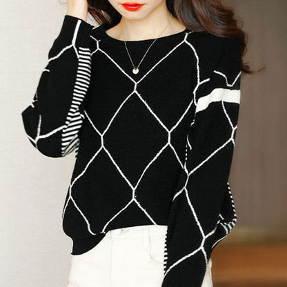 LM | Sweater with contrasting check pattern 2024