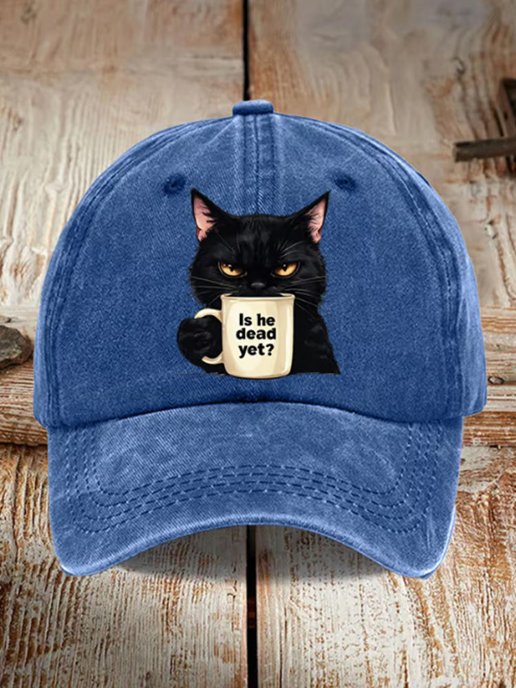 Unisex Casual Cat Washed Cotton Hat elevenforest