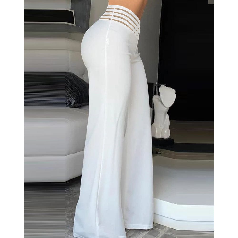 LM | Elastane flare pant with crossed waistband