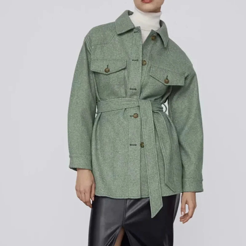 LM | Ladies' shirt jacket with belt