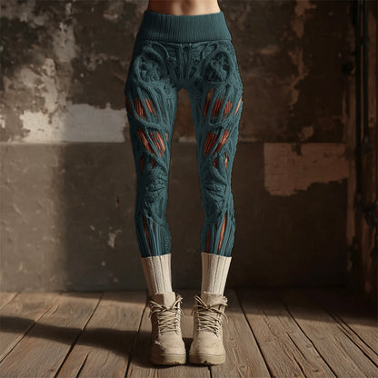 Halloween Muscle Anatomy Art Women's Knit Leggings artswardrobe